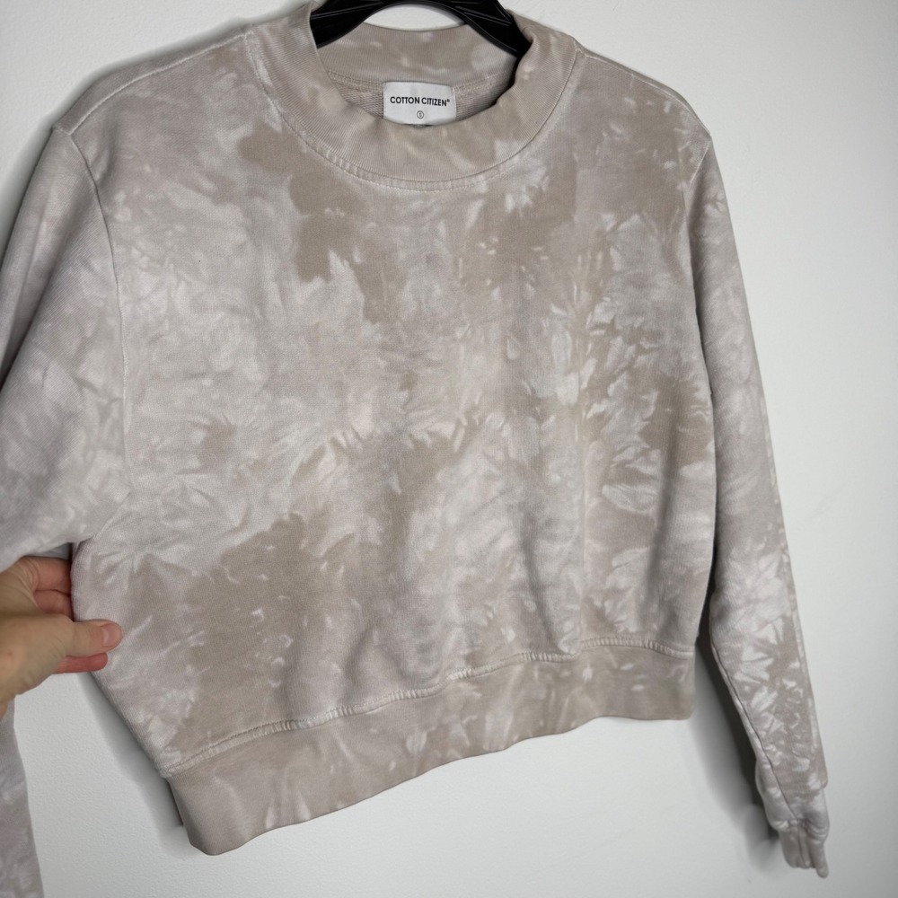 J23 COTTON‎ CITIZEN MILAN CROP SWEATSHIRT - TIE DYE OATMEALCRYSTAL Sz S - Picture 3 of 5